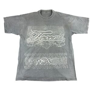 Y2K Pro Fashion Inc Texas Graphic Tee Grey Grunge Bikercore Moto Mens 2XL